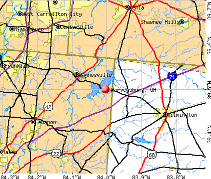 Harveysburg, OH map