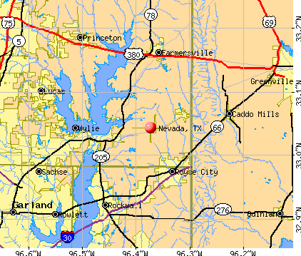 Nevada, TX map