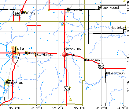 Moran, KS map