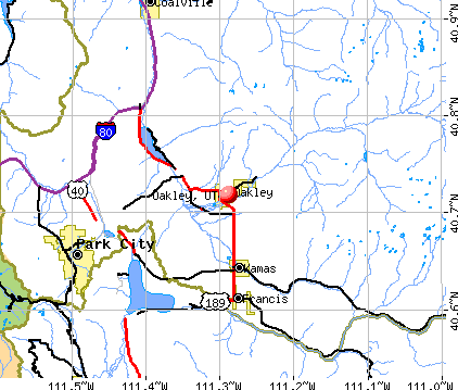 Oakley, UT map
