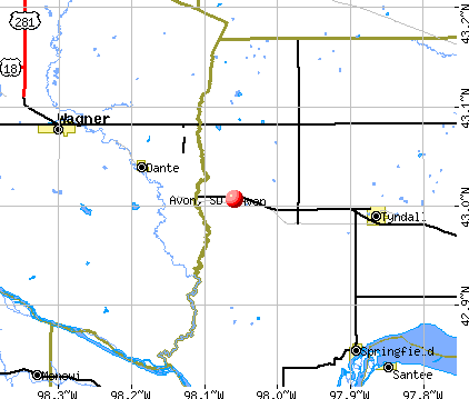Avon, SD map