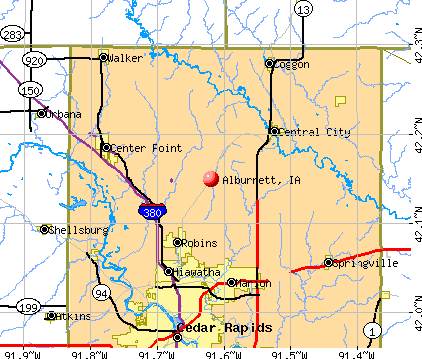 Alburnett, IA map