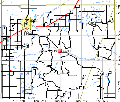 Lefors, TX map