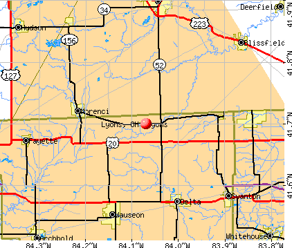 Lyons, OH map