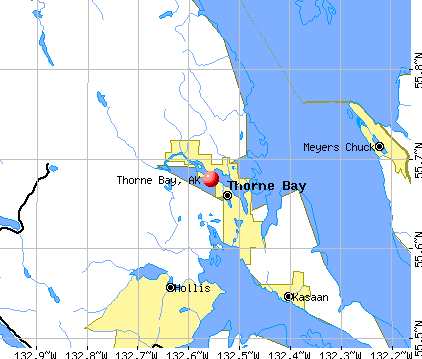 Thorne Bay, AK map