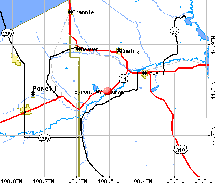 Byron, WY map