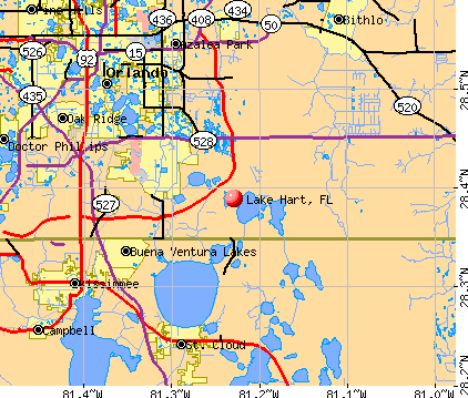 Lake Hart, FL map