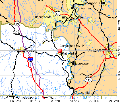 Carmichaels, PA map