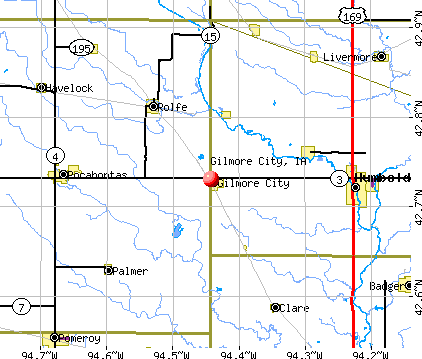 Gilmore City, IA map