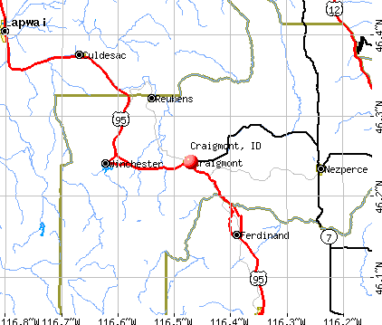 Craigmont, ID map