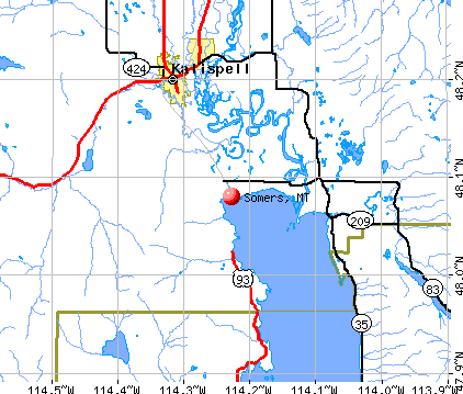 Somers, MT map