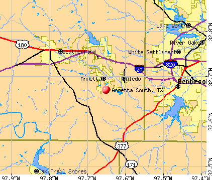 Annetta South, TX map