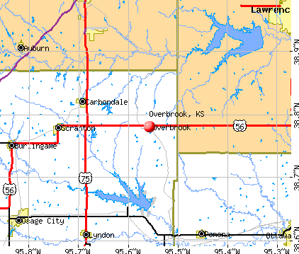 Overbrook, KS map