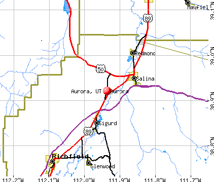 Aurora, UT map