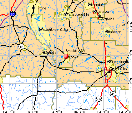 Brooks, GA map