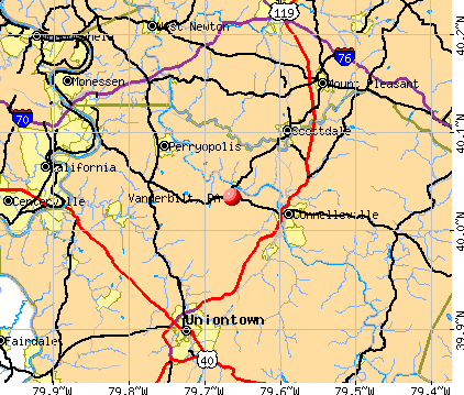 Vanderbilt, PA map