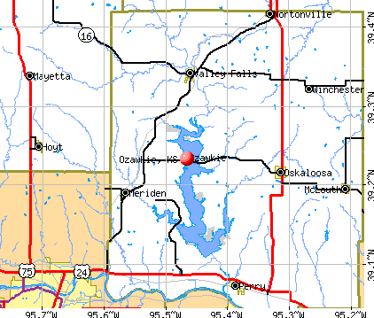 Ozawkie, KS map