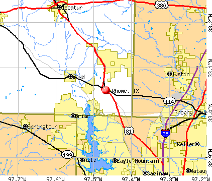 Rhome, TX map