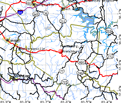Frenchburg, KY map