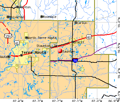 Staunton, IN map
