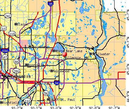 Willernie, MN map