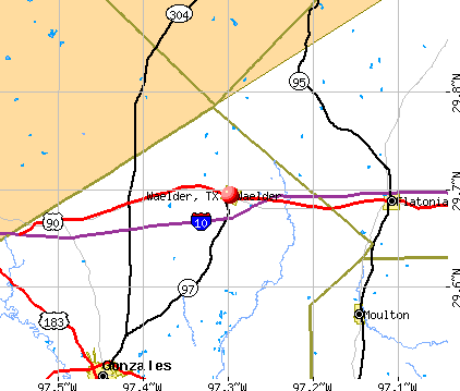 Waelder, TX map
