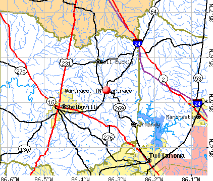 Wartrace, TN map