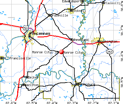 Monroe City, IN map