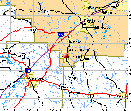Traskwood, AR map