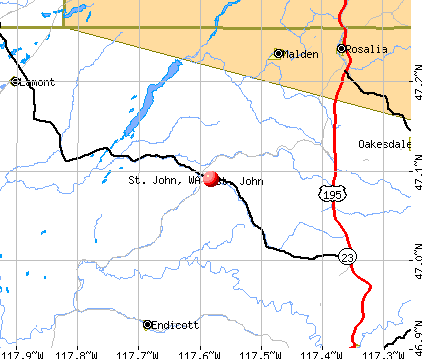 St. John, WA map