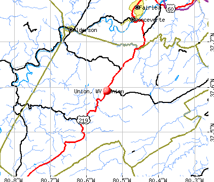 Union, WV map