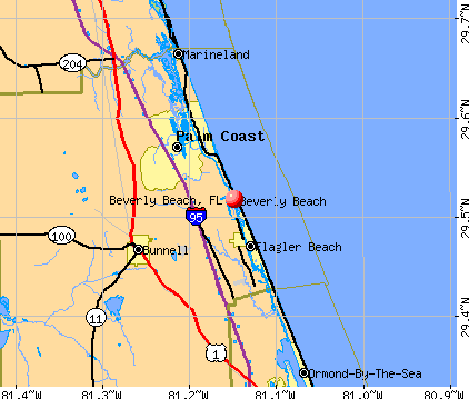 Beverly Beach, FL map