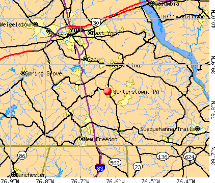 Winterstown, PA map