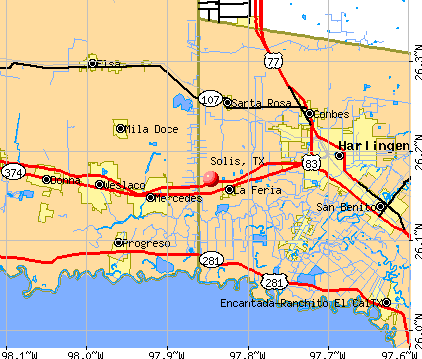 Solis, TX map