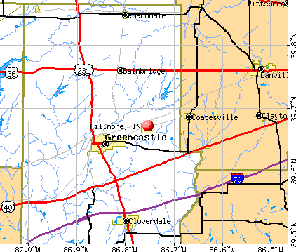 Fillmore, IN map