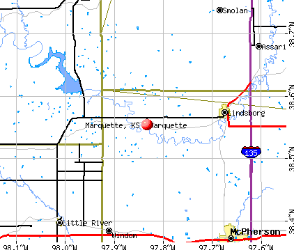 Marquette, KS map
