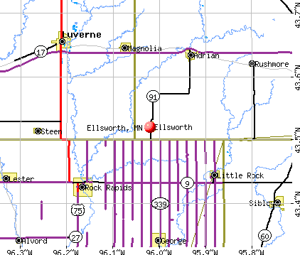 Ellsworth, MN map