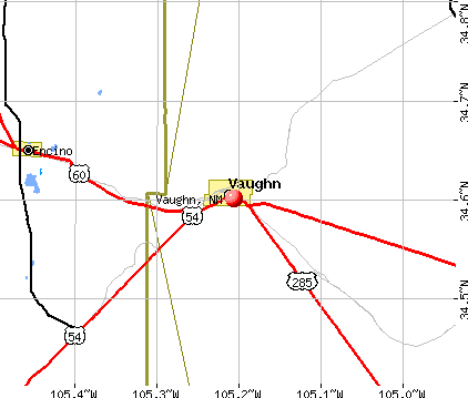 Vaughn, NM map
