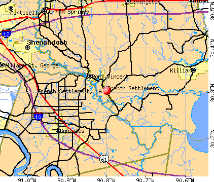 French Settlement, LA map