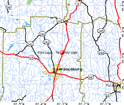 Ethridge, TN map