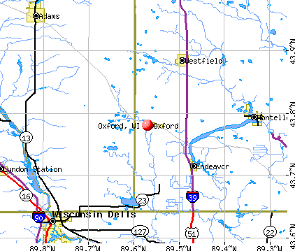 Oxford, WI map