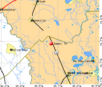 Damon, TX map