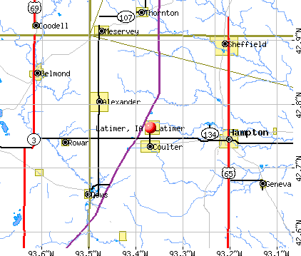 Latimer, IA map