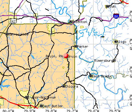 Bruin, PA map