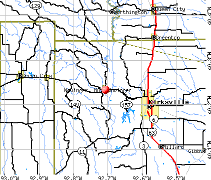 Novinger, MO map