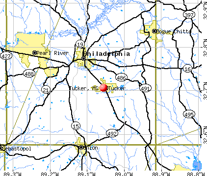 Tucker, MS map
