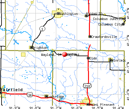 Wayland, IA map