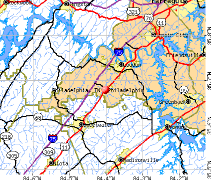Philadelphia, TN map