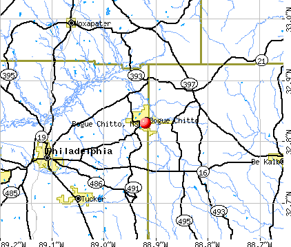Bogue Chitto, MS map