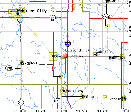 Ellsworth, IA map